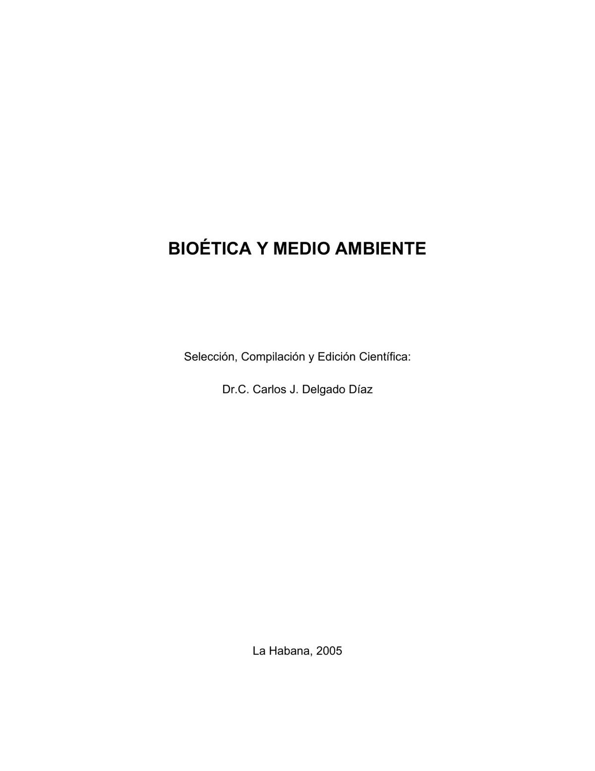 Bioética y medio ambiente